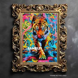 Buy Tiger Art Painting Poster Print Picture Tiger Pop Art Graffiti Wall Art  #4 • 8.99£