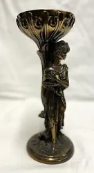 Buy Art Deco Style Classical Woman Figurine Candle Holder Bronze Look 25cm Signed • 24.99£
