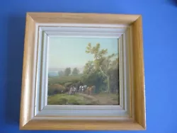 Buy Original Oil On Board, Rural Scene With Horses And Cart,People Chatting • 75£