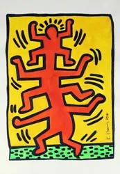 Buy KEITH HARING / Awesome Acrylic On Paper Technique, Signed & Dated. 89 / Pop Art • 2,525.95£