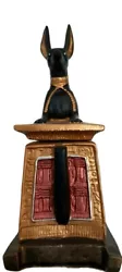 Buy Hand Carved Anubis Seated On Tomb Egyptian Statue - Unique Decor Piece, Ancient • 19.99£