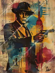 Buy 5 Piece Bundle Vintage Gangster Painting - Digital Printable Art - Movie Poster • 2.47£