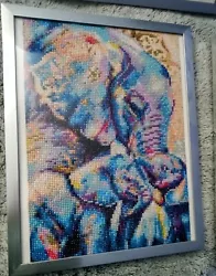 Buy Elephant Diamond Painting Hand Crafted And Framed 14 Inch • 18.90£