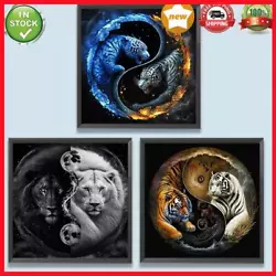 Buy Paint By Numbers Kit On Canvas DIY Oil Art Yin-Yang Tiger Picture Home Decor • 8.01£