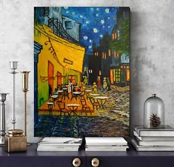 Buy Van Gogh Terrace Night Cafe Artist Deep Framed Canvas Wall Art Or Poster Print • 14.99£
