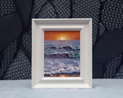 Buy Oil Painting, Original, Ocean, Coast, Beach, Seaside, Cornwall, Sunset, Waves • 22£