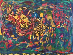 Buy Very Pretty Painting Silk Art Abstract Abstraction 1980 Etude For Scarf Signed • 149.08£