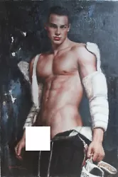 Buy Erotic Paintboard Oil On Canvas Men Nude Full / Gay Male Painting • 341.74£