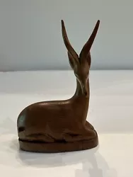 Buy MCM Wooden Gazelle Antelope Sculpture Mid Century Modern Vintage Hand Carved  • 20.66£