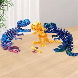 Buy 3D Printed Dinosaur,Flexible Articulated T-rex Fidget Toy Figurine Decor Gifts • 15.32£