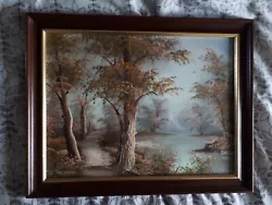 Buy Irene Cafieri Small Original Oil On Canvas Painting Forest Scene - Art • 39.99£
