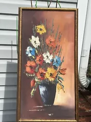 Buy Vintage 1940's 'Multicolor Poppies,  Daisies Oil On Canvas Painting • 64.50£