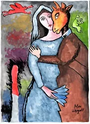 Buy Signed Marc Chagall Painting Mixed Media On Paper. Museum Stamp • 1,464.74£