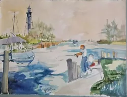 Buy Rare Signed Audrey Spitzmiller Large Watercolor Painting  Florida Listed Artist • 1,259.98£