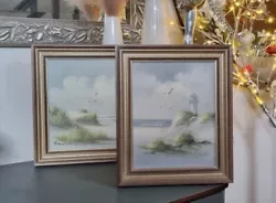 Buy Two Framed Oil Paintings On Canvas Coastal Beach • 35£