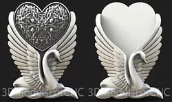 Buy 3D Model STL File For CNC Router Laser & 3D Printer Swan And Heart Pack • 4.13£