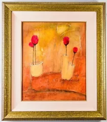 Buy Sophie Hallonquist Original Painting Oil Encaustic Signed Well Framed Red Flower • 456.75£