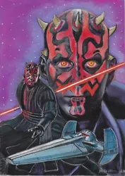 Buy Original Pastel Painting Of Popular Star Wars Character Darth Maul Taken From  T • 80£