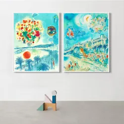 Buy Framed Canvas Art Combo Painting 2 Pieces By Marc Chagall 24 X32  Each Piece • 155.45£