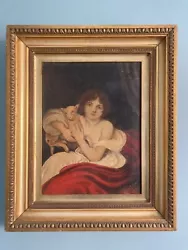 Buy Original Antique Portrait Of A Girl With A Lamb, Signed, Stunning • 10.50£