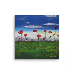 Buy Canvas Print Of Acrylic Painting - Red Poppy Field • 41.08£