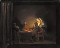Buy REMBRANDT Christ In Emmaus 1600's PREMIUM Print Poster Painting 13x16  Inch • 15.25£