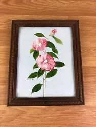 Buy Beautiful Pink Flower Painting In Wooden Frame 8 X 10 *See Notes*  • 20.69£