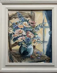 Buy CAROLINE LEBURN, B. 1952, Oil On Canvas Board, Still Life -   Vase Of Flowers  • 235£