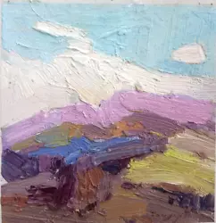 Buy Spring Mountains, 19x19 Cm, Cardboard, Painting By Shandor Alexander • 275.62£