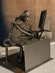 Buy Hinz Kunst Metal Nuts Bolts Sculpture IT Guy Computer Desk Worker Ornament • 24.99£