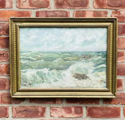 Buy C1870 New England Seascape Painting With Double Skull Boat. Signed H. B. Brown • 326.53£