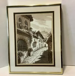 Buy Vintage Watercolor Painting Artwork Signed Local Artist Tuscan Village • 41.34£