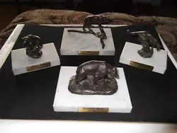 Buy Philip R. Goodwin Rare Vintage Bronze Animal Figure Lot Calhoun Mark Marble Base • 496.12£