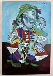 Buy Pablo Picasso (Handmade) Oil On Canvas Signed & Stamped Painting, Vtg Art • 433.12£