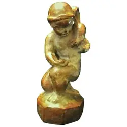 Buy Rudolph Henn, Child Feeding A Squirrel, Art Deco Bronze Sculpture, Ca. 1920s • 630£