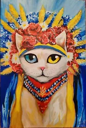 Buy Original Acrilic On Canvas Painting Of Ukrainian Cat Signed Natali Pushkina • 7,694.92£