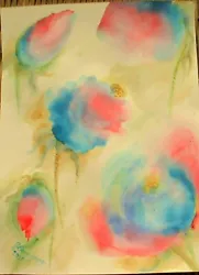 Buy Watercolour Painting Of Misty Roses,flowers,impressionist,unframed,original,new • 8£