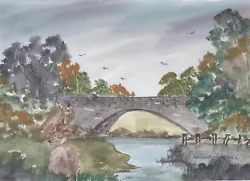 Buy BRIDGE AND BUNNY - Original Watercolour Painting By ADRIAN APPLEBY • 10£