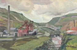 Buy ROGER HAMPSON - ORIGINAL WELSH MINING PAINTING ART - Lewis Merthyr Colliery • 2,249£