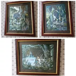 Buy Set Of 3 Vintage Dufex Jean & Ron Henry  Foil Art Framed Picture • 80£