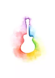 Buy Watercolour Rainbow Guitar Greetings Cards, Art Prints & Digital Download • 3£