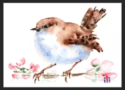 Buy ACEO Watercolor Print Cute Wren Bird Fine Art Painting By Ili • 3.50£