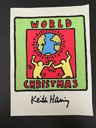 Buy Keith Haring Signed Watercolor Painting On Paper Christmas 11  X 8.25  • 468.88£