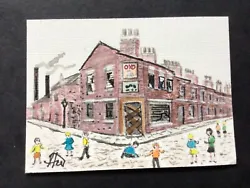 Buy ACEO Original Acrylic Painting. Typical Northern Derelict Street In The 1960s. • 1.50£