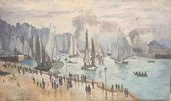 Buy Boats On The Harbor By Claude Monet 1874 Signed Original Oil On Canvas Painting • 29,684.16£