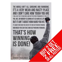 Buy Rocky Motivational Quote Boxing Gym Print Poster A4 A3 - Buy 2 Get Any 2 Free • 6.97£
