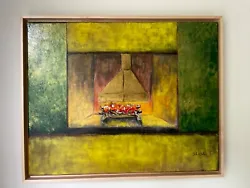 Buy Fireplace #8 -  Original Acrylic On Canvas Painting Artist Shesh NC USA  • 33.17£