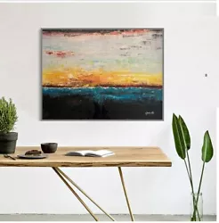 Buy Big Oil On Canvas Big 30' By 40' Original Abstract Sunset London Artist • 205£