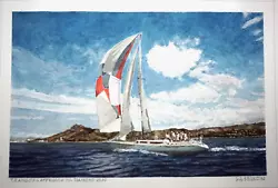 Buy Hawaii Watercolor Painting Transpac Approaching Diamond Head Larry Segedin #185 • 928.46£