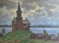 Buy Original Painting Vintage Art Nature Artwork Church Temple Faith Orthodox Rare • 377.37£